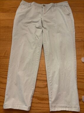 Liz Claiborne Cream Straight-Leg Ankle Pants